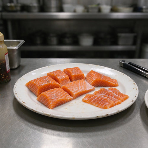 Fresh Raw Salmon Sashimi Fillets