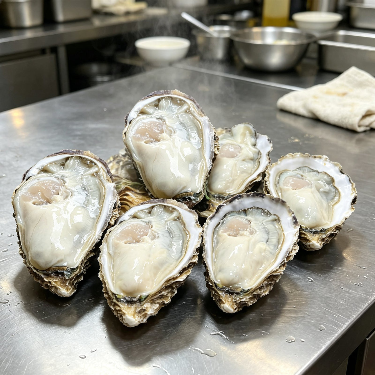 Fresh Raw Oysters On Shell